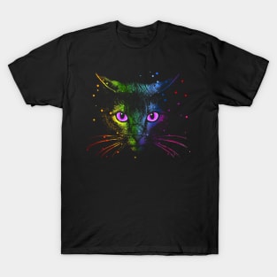 Rainbow drop Cat Face T-Shirt